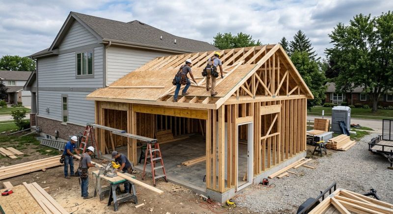 Two Story Garage Construction in Naples, FL